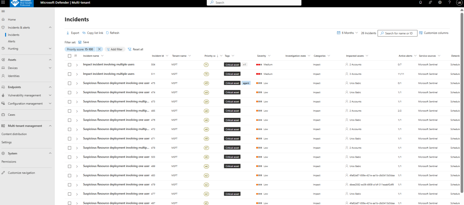 Microsoft Defender multitenant management