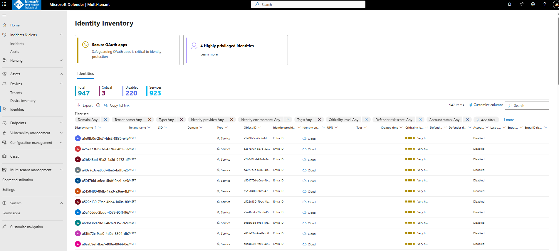 Microsoft Defender multitenant management