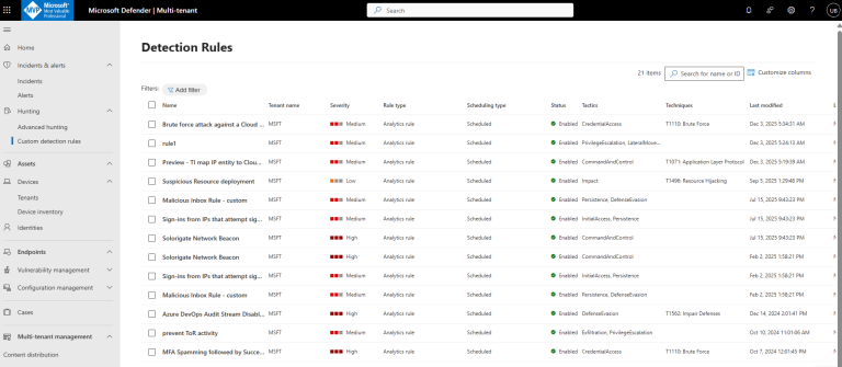 Microsoft Defender multitenant management