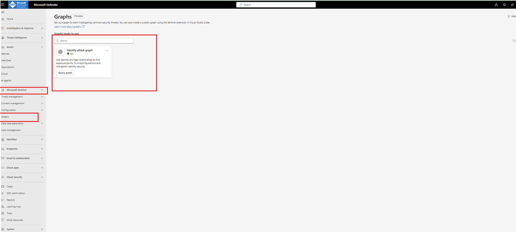 Defender Visualization Built‑in Sentinel Graph: Identity Attack Path Visualization in Defender XDR
